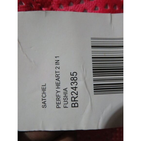 Betsey Johnson Perforated Laser Cut Leather Butterfly Charm Tote Barbie Pink - Picture 15 of 15